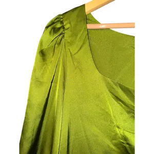 New Forever 21 Satin Ruched Mini Dress Women's‎ Large Green Sexy Event Wedding thumbnail 7