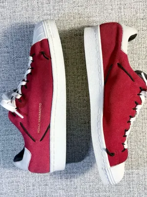 💥Adidas Y-3 Yohji Yamamoto Super Knot Chili Pepper Red Suede Sneakers W 6.5🧡 thumbnail 6