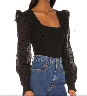 Tularosa SZ XS Moxie Smocked Bodice Top thumbnail 2