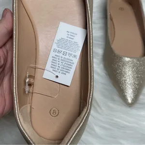 Gold Textured Pointed Toe Flats Women’s Size 8 thumbnail 8