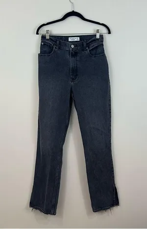 Abercrombie & Fitch | Gray The 90’s Straight Ultra High Rise with Slit Jeans 4R thumbnail 1