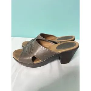 KRAVINGS Brown LEATHER HEELED CLOGS WOMENS SIZE 10M S-399‎ thumbnail 4
