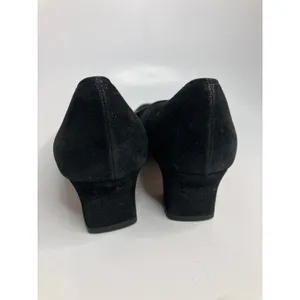 Salvatore Ferragamo Pumps Womens 10.5 AA Black Good Block Heel Textured Italy thumbnail 4