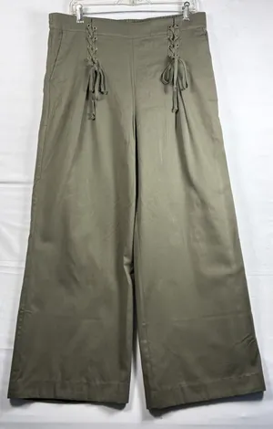 1.STATE‎ Womens Olive Tree Wide Leg Lace Up Front Pants Size L NWT 8199354 thumbnail 1