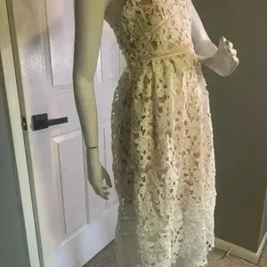 Unbranded Self-Portrait Lace Midi Dress White Size Small. thumbnail 2