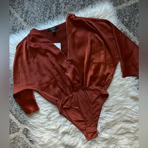 Forever 21 Contemporary satin surplice bodysuit thumbnail 1