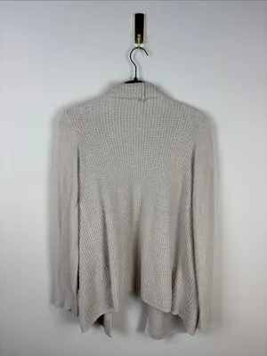 Barefoot Dreams CozyChic Lite Coastal Cardi Sweater Bisque Tan Women’s Large thumbnail 7
