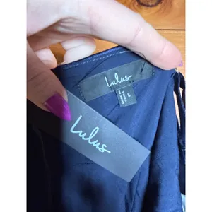Lulus Desirable Dream Navy Blue Satin Jacquard Halter Neck Dress Party Large thumbnail 7