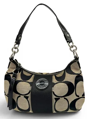 Coach legacy stripe Vintage 2000s monogram shoulder bag w long strap thumbnail 1