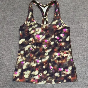 Lululemon Cool Racerback Short Tank Top *Nulu Soft Focus Splatter Green thumbnail 1