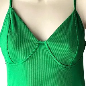 NWT ~ WILD FABLE Green Ribbed Knit Short Skater Mini Dress ~ Women's Size MEDIUM thumbnail 5