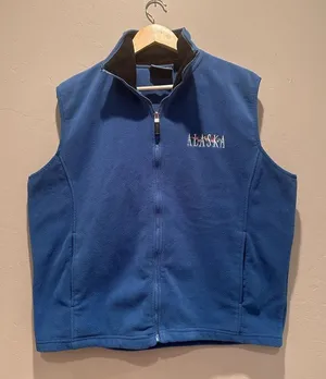 Polar Quality Sportswear Alaska Blue Fleece Zip‎ Up Vest Sz Large Travel Outdoor thumbnail 1