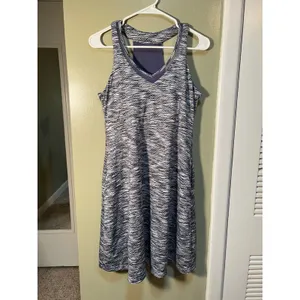MPG Women's Size Medium Marled Performance Dress Purple Black V-Neck Sleeveless thumbnail 3