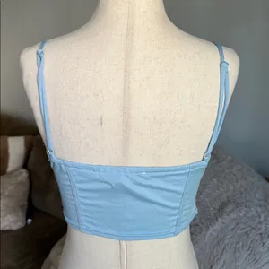 Tic Toc Light Blue Lace-Trim Camisole Bralette Top thumbnail 3