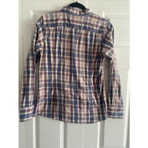 Ariat Plaid Button‎ Down Womens Size S Purple Blue Western Long Sleeve Cotton thumbnail 6