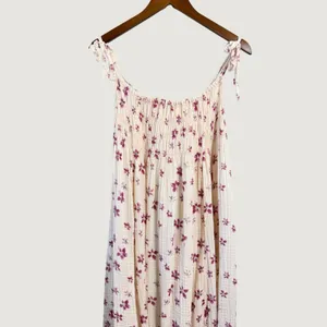 Free People Intimately Floral Smocked Gauze Midi Dress Cream Purple XS thumbnail 6