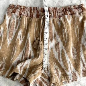 Aerie Tan Tribal Jacquard High Waisted Cotton Pull-on Summer Beach Shorts M thumbnail 7