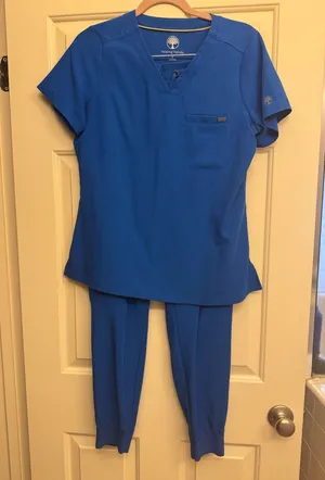 Healing Hands Quest Scrubs Set Royal Blue Small thumbnail 1
