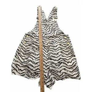 We Wore What Romper Sz Minimum Linen Blend Short Overalls Animal Print #HHH4-1 thumbnail 7