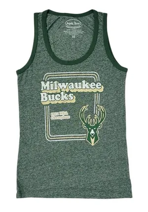 Majestic Women's NBA Milwaukee Bucks Green Throwback‎ 1971 Champions Tank Top XS thumbnail 1