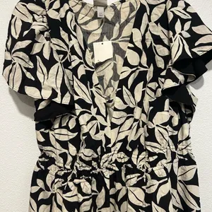 NWT Black and Cream Maxi Dress 2xl thumbnail 3