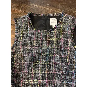 Cinq à Sept Rochelle Tweed Minidress Womens‎ 8 Multicolor Belted Fringe thumbnail 5