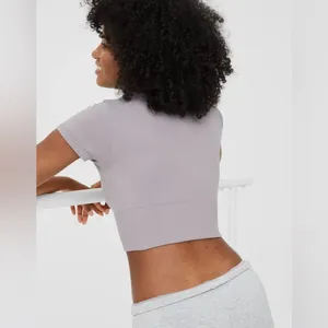 Aerie Offline Sidewalk Seamless Purple Lilac‎ Crop Top Tee thumbnail 4
