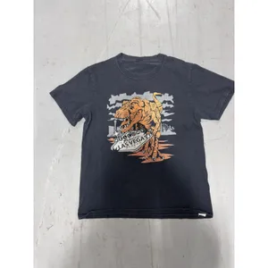 Las Vegas T-Rex Dinosaur Graphic T-Shirt Faded Black Souvenir Tee Women Small thumbnail 2