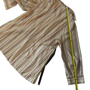 Motherhood Maternity Striped Button Up Tie Belt Elastic Waist Top L Multicolor thumbnail 8