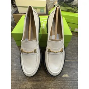 Sam Edelman Womens Tully White Shiny Box Size 8.5‎ Lug Sole Equestrian thumbnail 2