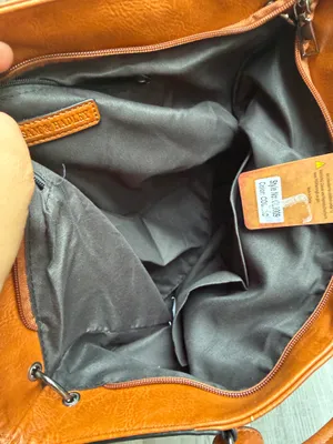 Sam & Hadley Brown Cognac Satchel Bag Buckle Detail Faux Leather Large Handbag thumbnail 10
