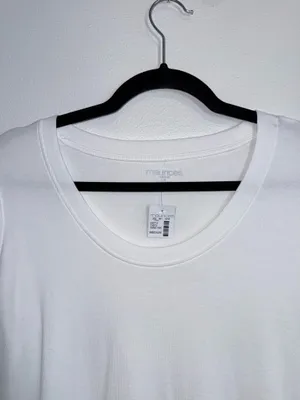 Maurices 24/7 Jordan Ribbed Scoop Neck Tee Solid White NWT thumbnail 3