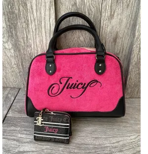 Juicy Couture | Pink Bowler Satchel Bag & Black Card Wallet Set thumbnail 4
