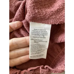 Madewell Smocked Gauze Top‎ Womens Size S Pink Crop Long Sleeve Cotton thumbnail 5
