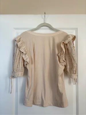 Anthropologie Embroidered Puff-Sleeve Top Size XL thumbnail 9