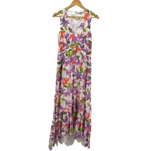 Ramy Brook Miles Floral V-Neck Sleeveless Maxi Dress High Low Hem Size‎ 4 thumbnail 3