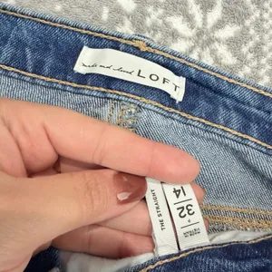 Loft The‎ Straight High Rise Jean Blue 32/14 Petite Minimalist Casual thumbnail 4