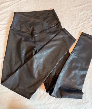 OFFLINE by Aerie Faux Leather Leggings Black thumbnail 1