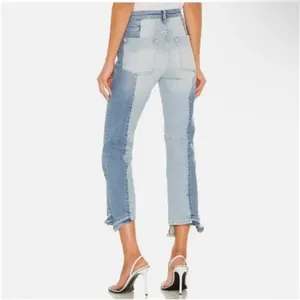 ALL SAINTS Kim Two‎ Tone Asymmetric Hem Jeans in Mid Indigo Size 27 thumbnail 2