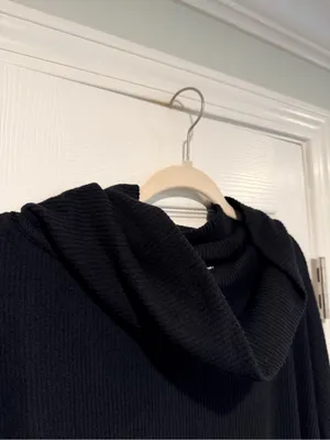 We The Free Free People Size S Black Oversized Cowl Neck Split Back Sweater thumbnail 3