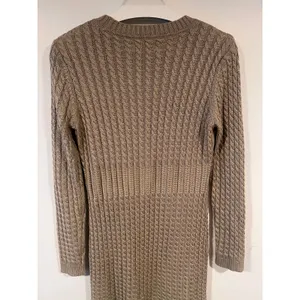 Calvin Klein Taupe Cable Knit Sweater Dress Quiet Luxury Fall M thumbnail 8