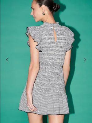Saylor Aine Gingham Smocked Ruffle Mini Dress thumbnail 2