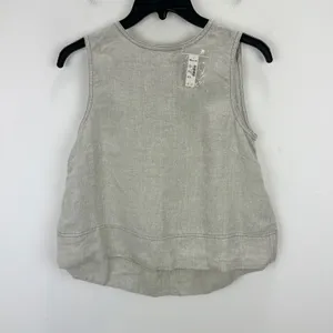 Madewell Linen Pleated Shell Top Sleeveless Minimalist Oat Beige XS NWT thumbnail 7