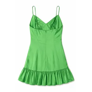 MAJORELLE Melville Ruched Satin Mini Dress Green Size Small NWOT‎ thumbnail 5