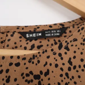SHEIN Brown Black Speckled Animal Print Ruffle Sleeve Mini Shift Dress Size 4 S thumbnail 3
