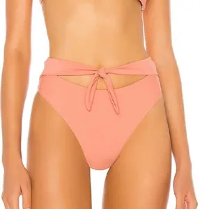 NWT Superdown Revolve Womens Katrina Rose High Waisted Tie Front Bikini Bottom L thumbnail 1