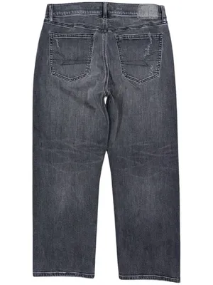 American Eagle Womens AE Ex Boyfriend Jeans Size 8 Short Black Gray Baggy Loose thumbnail 2