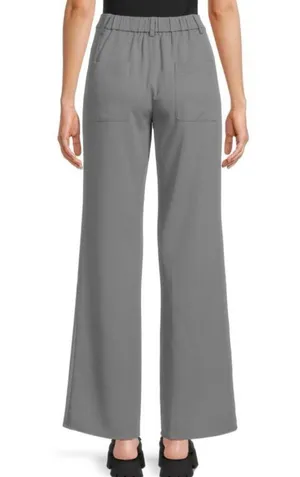 New Flare Leg Elastic Waist Trousers Victoria Pant Grey Size Medium thumbnail 2