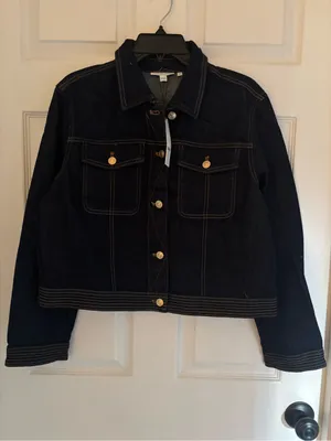 Chico's Denim Jean Jacket with Contrast Stitching Size: L thumbnail 12