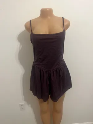 12/25/25 Women's Square Neck Sleeveless Romper Adjustable Spaghetti Straps Double Lined S thumbnail 4